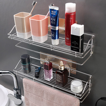 Shuangqing suction cup bathroom stainless steel rack non-punching toilet storage rack toilet wall rack toilet wall rack toilet