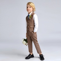 imo summer short children's dress boys flower suit walk show suit vest suit show