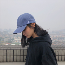 Haze blue niche solid color baseball cap male personality American retro soft top Japanese shade M cap child Summer