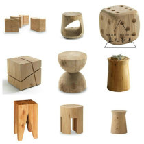 Log Solid Wood Mound Root Carved Stool Hotel Swing Piece Stump Base Solid Wood Tea Table Tea Table With Bench Wooden Bench bench