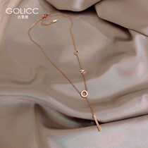 Guria titanium steel necklace female ins trend light luxury niche design sense clavicle chain 2021 new jewelry