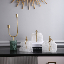 Modern light luxury natural crystal crystal copper figure wine cabinet decorations ornaments home accessories office desktop furnishings