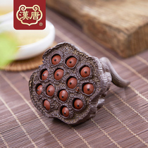 Han Tang tea accessories purple sand tea pet ornaments big lotus seed tea play can raise handmade tea tray tea table ornaments