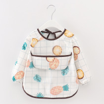 Baby long sleeve overcoat Boy EVA waterproof protective clothing Childrens dinner clothes Female treasure painting clothes dinner bibs rice pocket