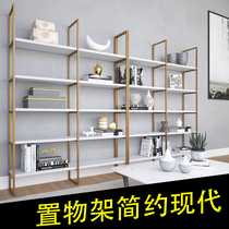 Nordic wrought iron simple bookshelf shelf floor multi-layer shoe rack display rack cosmetics solid wood partition rack