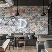 Nordic ins solid color tiles Pink bathroom kitchen wall tiles Entrance background wall mesh red heart-shaped handmade tiles