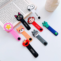 Headphone CONTAINING BUTTON DATA WIRE WINDER TANGLER APPLE EAR MACHINE LINE HUB CARTOON CUTE SILICONE BUTTON TYPE CELL PHONE CHARGE WIRE FINISHING SMALL THEVER PORTABLE WIRE-REWINDING MACHINE ANTI-ENTWINING MACHINE