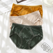 Balbex European and American court womens underwear mesh silk satin transparent sexy lace underwear womens cotton file breifs