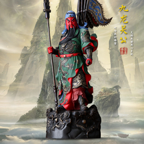 Pure bronze green robe Guan Gong ornaments Wu Fortune Buddha statue Guan Yu bronze statue Guan Erye statue dedicated to Zhaoguo