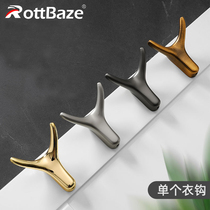 Household gold Nordic clothes hook Wall-mounted shoe cabinet coat hook Entrance wall wardrobe hook hanging single hook