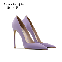 Dare Miss High heels 2022 Spring new fine heels Genuine Leather and America Sexy Sexy Light Mouth Nude Color Bridesmaid Etiquette Single Shoes