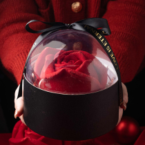 Rose Flower Packaging Box Tiramisu Dessert Cake Box Transparent Valentines Day Chocolate Candy Packaging Gift Box