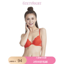 6IXTY8IGHT 68 official Red year lace with steel ring gathered Wen bra underwear female BR06934