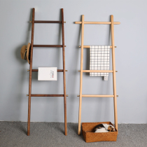 Trapezoidal rack Nordic homestay floor hanger bedroom bathroom clothes solid wood wall staircase coat rack
