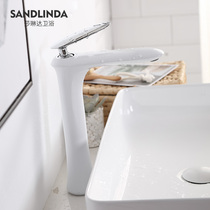 (Special) White basin faucet hot and cold all copper Nordic home wash basin basin faucet