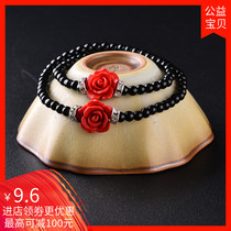 National style Yangzhou lacquerware jewelry cinnabar bracelet red carved lacquer evil hand string female to send girlfriend friend birthday gift