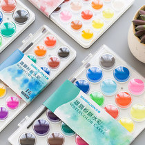 Taiwan Lion solid gouache 28 36-color transparent powder gouache Student painting pigment brush set Children student gouache set Art supplies Light color baby washable graffiti