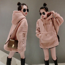 Fashion hooded sweater female spring and autumn loose Korean version 2021 New European station long sleeve long jacket European tide