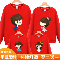 Parent-Child clothing autumn and winter clothing 2021 New Tide plus velvet thickened family of three coat mother and child mother