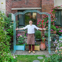 Mu Zi Ge courtyard iron art old simple arch garden climbing rattan frame wedding shooting props