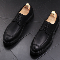 Chao brand Bean shoes men 2021 new casual shoes British thick soled leather lace Korean trend business small leather shoes