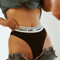 Virtuous Three Nets Red Ins and American Underpants Female Sensation Sports Fitness Alphabet Cotton High Fork Mid-Waist Fire Horseradish