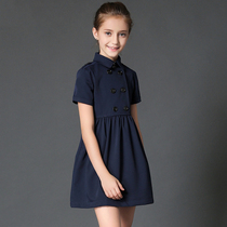 European and American boutique children's clothing girls summer short sleeve dress children stitching a-line skirt little girl fashion princess dress