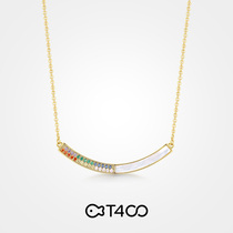 T400 rainbow smile necklace female summer sterling silver 2021 New light luxury niche choker rose gold pendant