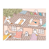 3D-JP puzzle 300 piece of cat lady suntan quilts for good days H2216 iced fruit room café 3djp gift