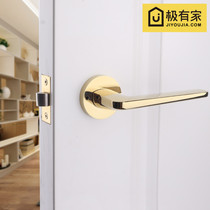 Yibai gold luxury silent toilet door lock modern simple white indoor bedroom door lock hand lock