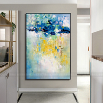 Pure manual abstract oil painting modern living room entrance porch hanging painting hand-painted Nordic light luxury restaurant decoration painting customization