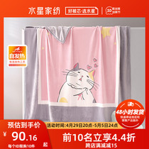 Waterstar Home Textile Hygroscopic Fever Cartoon Flannel Blanket of Cat Sensation Soft pro-Skin Afternoon Nap Blanket Bed Bedding