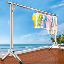 Drying rack floor-to-ceiling folding balcony drying rack Bedroom simple hanger Stretch home clothes rail indoor hanging hanger