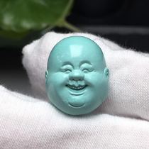 Original mine high porcelain turquoise Maitreya Buddha back Cloud pendant accessories
