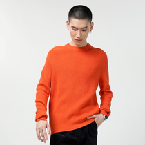 NOME mens soft wool blend wool woven T-shirt autumn winter warm base shirt loose versatile casual top