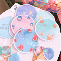 Douyin Watermelon Fan Cartoon Folding Round Fan Summer Travel Cool Hand-held Group Fan Childrens Folding Fan Hand Fan