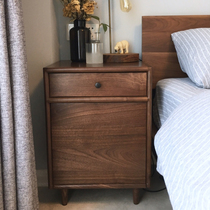 Creative Nordic Wood bedside table simple modern European style locker living room side cabinet small apartment bedroom storage cabinet