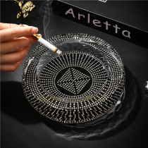 Luxury diamond crystal glass ashtray creative personality trend European style large fashion home living room office