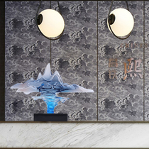 Landscape crafts ornaments Living room entrance rockery Transparent sculpture Hotel soft Feng Shui Zen decoration Chinese style