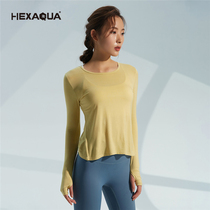 Yoga T-shirt long sleeve with thumb hole 2021 New Sports Fitness running tight stretch slim yoga top