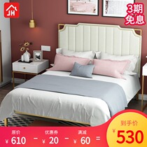 Modern simple environmental protection Nordic ins net red bed Light luxury princess Wrought iron bed Gold double bed Minimalist 1 8-meter bed