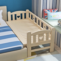 Solid Wood Splicing Large Bed Widening Children With Guardrails Bedside Bed Little Boy Girl Nurseled Bedside Bedside Customisation