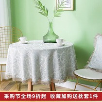American country tablecloth living room coffee table small round table mat solid wood dining table fabric Nordic household cotton linen round table cloth