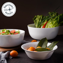 Italian imported Pomioli pure white tempered glass household bowl salad bowl creative fruit bowl