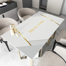 Modern light lavish home rectangular table cushion waterproof and anti-burn pvc tea table cushion leather table cloth
