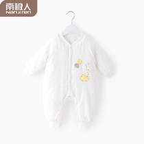 Antarctic newborn baby jumpsuit plus cotton thick cotton clothes baby ha clothes climbing clothes 0-3 6 autumn and winter clothes