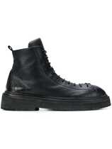 6-fold MARSELL 2021 new black leather thick-soled mens boots