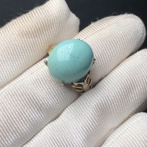 Boutique high porcelain green pine stone egg noodle ring