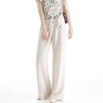 NZ Japan imported triacetic acid cabinet cream white air pants wide leg pants women loose high waist straight straight pants