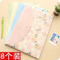 8 clothes-environmental protection A4 file bag transparent kit small frescoed student office business waterproof press buckle folder